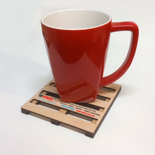 MDF Pallet Coasters With Mug